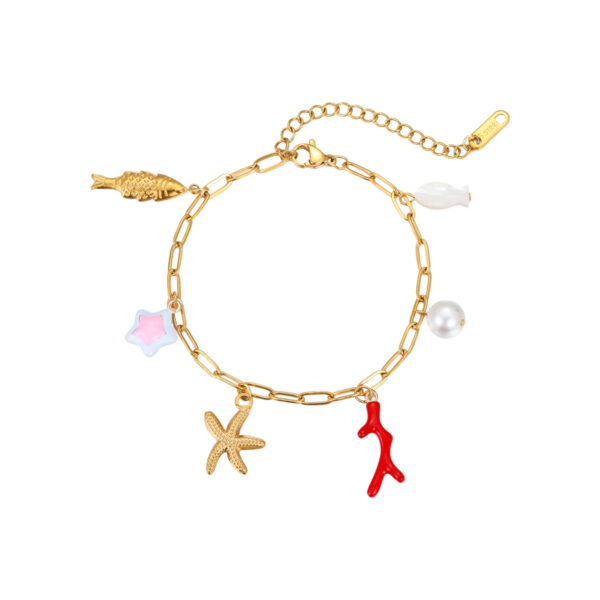 Wholesale Cross-border Hot Sale Ocean Beach Holiday Style Ceramic Pendant Bracelet Necklace Shell Starfish Summer Clavicle Chain Jewelry