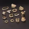 Ear Cartilage Rings & Studs Fashion C Shape Copper Plating Inlay Pearl Zircon