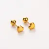 Wholesale PVD Coated Real Gold Plated 14K Gold Letter Heart Shape Wings 304 Stainless Steel Basic Modern Style Simple Style Waterproof Non Tarnish Ear Studs