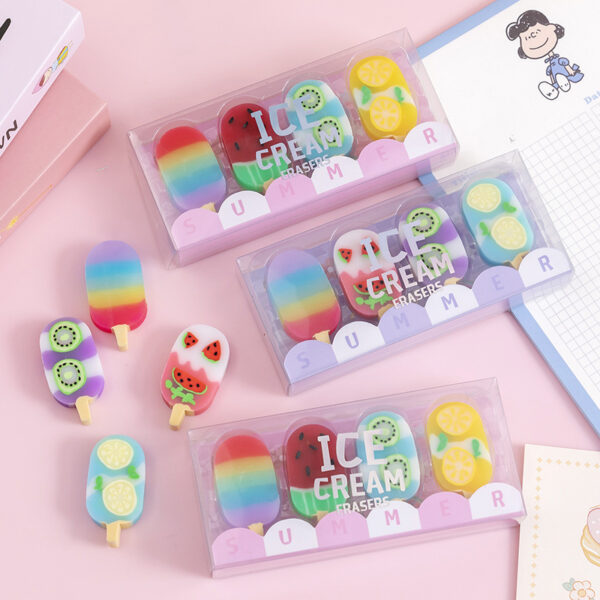 Wholesale Ice cream colorful eraser