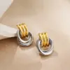 Wholesale 1 Pair Casual Classic Style Double Ring Copper Drop Earrings