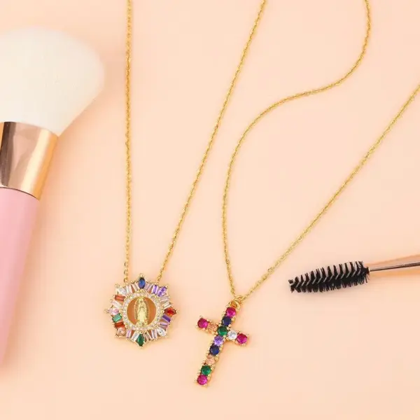 Wholesale Jewelry Ethnic Style Geometric Copper Diamond Necklace