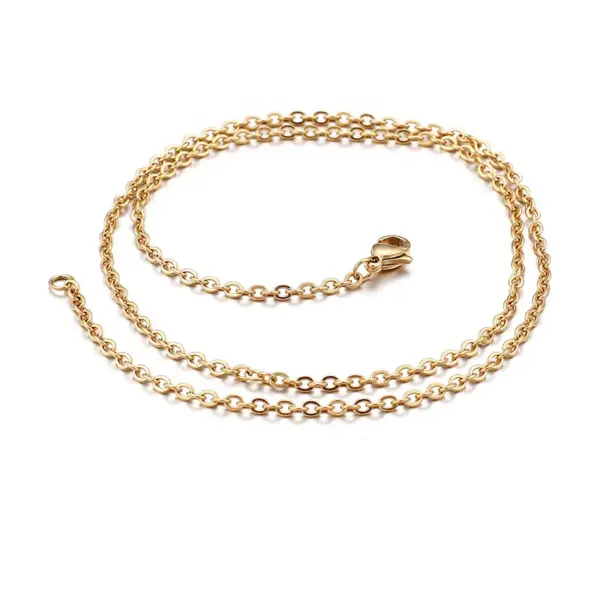 Wholesale PVD Coated 18K Gold Plated Geometric Titanium Steel Fashion Waterproof Non Tarnish Necklace