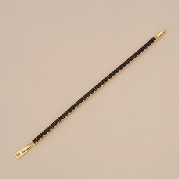 Wholesale Ion Plating (IP) Real Gold Plated Square 304 Stainless Steel Simple Style Classic Style Waterproof Non Tarnish 304 Stainless Steel Bracelets