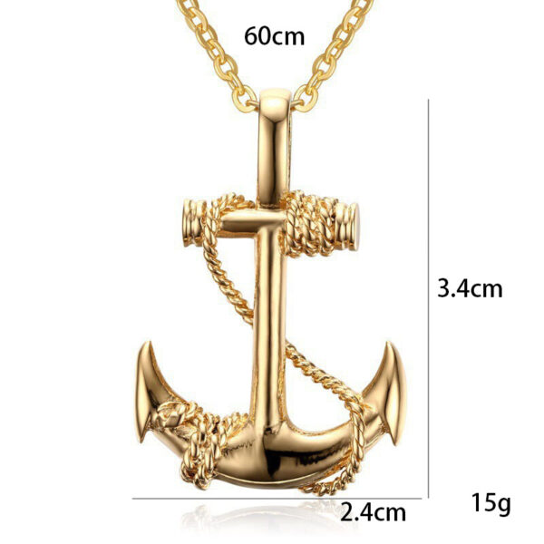 oly-41542950264ddd7d1c0f0e744c9daae2 Wholesale 2023 European and American Jewelry Caribbean Pirate Ship Anchor Necklace Vintage Best Selling Men's Necklace Personalized Fashion Jewelry