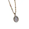 Fashion Virgin Mary Oval Copper Necklace In Bulk