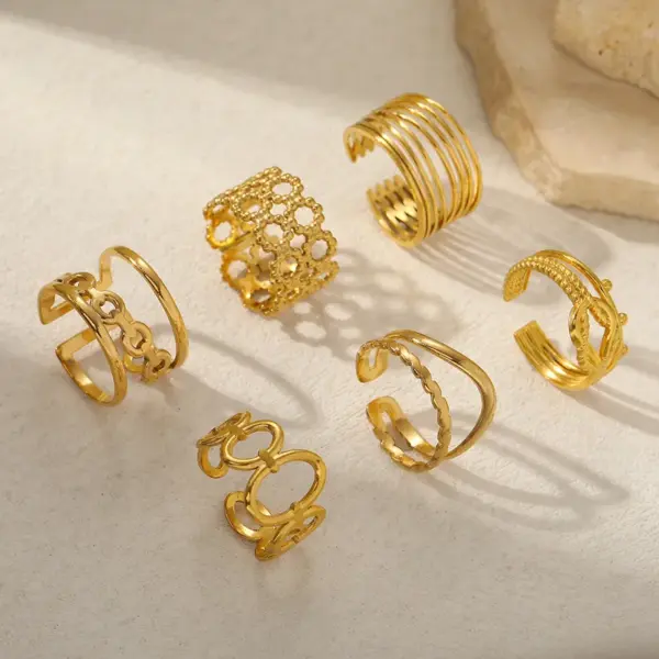 Wholesale Jewelry Simple Style Classic Style Solid Color 304 Stainless Steel Plating Rings