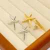Wholesale 304 Stainless Steel Starfish PVD Coated 18K Gold Real Gold Plated French Style Marine Style Waterproof Non Tarnish Gold Ear Studs