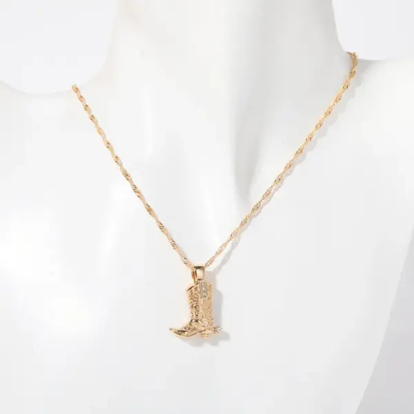 Wholesale Copper 18K Gold Plated Simple Style Plating Boots Earrings Necklace