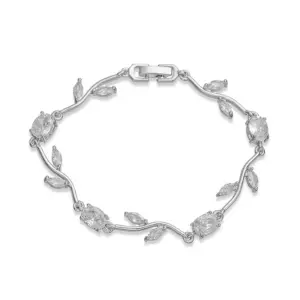 White Gold White Diamond Tulip Bracelet