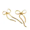 Wholesale 304 Stainless Steel Bow Knot Electroplating Golden Plated Elegant Sweet Waterproof Non Tarnish Gold Silver Ear Studs