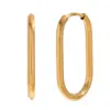 Wholesale PVD Coated Real Gold Plated 18K Gold U Shape 304 Stainless Steel Simple Style Waterproof Non Tarnish Earrings