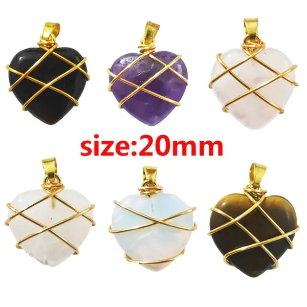 Wholesale Simple Style Heart Shape Crystal Chain Pendant Necklace 1 Piece