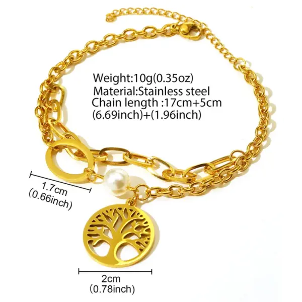 Wholesale Modern Style Classic Style Life Tree 304 Stainless Steel Stainless Steel Bracelets In Bulk