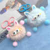oly-4162e5d66658835f4d458cb9c71a697b Wholesale Imitation mink fur ear elf plush cartoon pendant Mao Mao cute cartoon fur ball couple girlfriends gift keychain