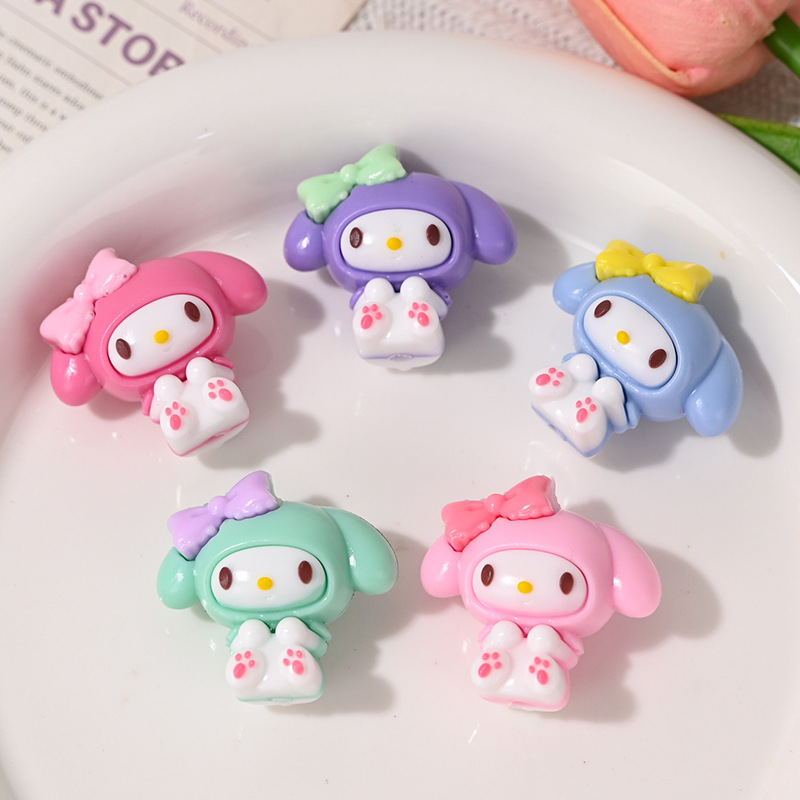 Wholesale Cartoon sitting sture through-hole rubber beads OLY Exclusive