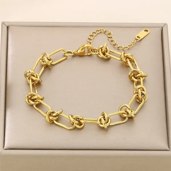 Ion Plating (IP) 18K Gold Plated Solid Color 304 Stainless Steel Vacation Simple Style Waterproof Non Tarnish 304 Stainless Steel Bracelets