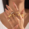 oly-4165004271c15b95663b625038b67793 Wholesale Geometric irregular fashion ring set
