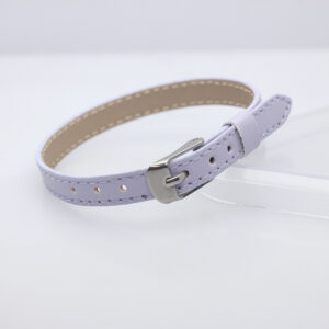 8mm imitation leather wristband-light purple (square steel buckle) / 8mm Imitation Leather Wristband