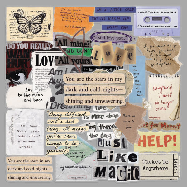 Wholesale 50pcs Transparent Fragment Stickers, Waterproof Decorative DIY Stickers