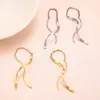 Wholesale PVD Coated Real Gold Plated Lines The Answer 201 Stainless Steel Casual Vacation Simple Style Waterproof Non Tarnish Ear Line