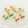 Wholesale PVD Coated 18K Gold Plated Flower Bow Knot 304 Stainless Steel Elegant Classical Vintage Style Waterproof Non Tarnish Ear Studs