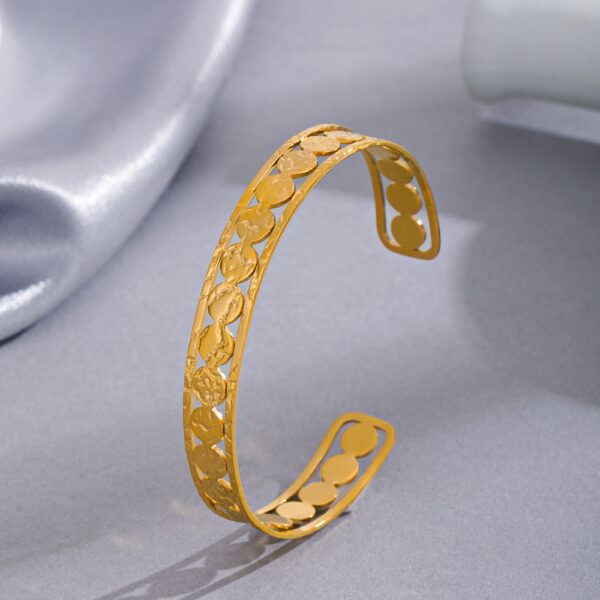Wholesale 14K gold-plated round 3-layer stainless steel bracelet