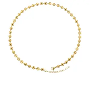 Vl374 Gold 6mm round Beads Necklace