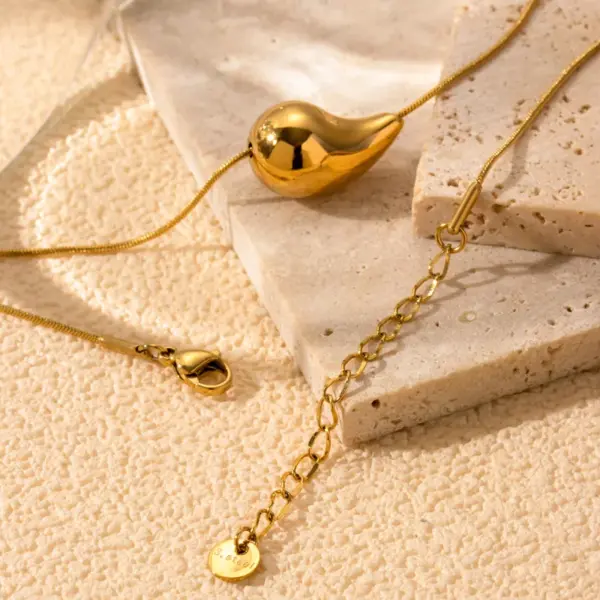 PVD Coated Water oplets 304 Stainless Steel Vintage Style Simple Style Waterproof Non Tarnish Jewelry Set