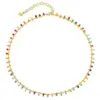 Wholesale 18k Real Gold Plated Geometric Colorful Seed Bead Copper Retro Necklace