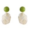 Wholesale Summer New Style ~ Forest Style Fresh Natural Shell 925 Silver Needle Handmade Design Earrings Green Earrings