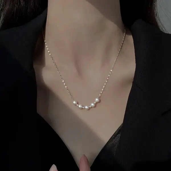 Wholesale PVD Coated Real Gold Plated 18K Gold Solid Color 304 Stainless Steel Sweet Waterproof Non Tarnish 304 Stainless Steel Necklace