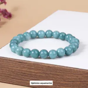Optimized Aquamarine Bracelet / Diameter 10.1-10.8mm (about 17-19 Pieces)