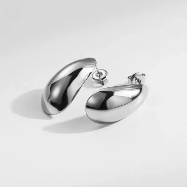 Wholesale 1 Pair Simple Style Oval 304 Stainless Steel 18K Gold Plated Stainless Steel Earrings