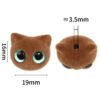Wholesale Autumn and winter flocking big eyes kitten beaded cartoon cat eye acrylic beads DIY mobile phone chain accessories