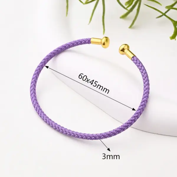 oly-418704db91661ae0525efc57efef5907 Wholesale Nylon Copper 18K Gold Plated Handmade Plating Multicolor Simple Solid Color Adjustable Bracelet