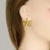PVD Coated Real Gold Plated Starfish 304 Stainless Steel Marine Style Simple Style Waterproof Non Tarnish Ear Studs
