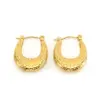 1 Piece Vintage Style U Shape Semicircle Round lishing Plating Stainless Steel Titanium Steel Titanium Steel 18K Gold Plated Ear Studs