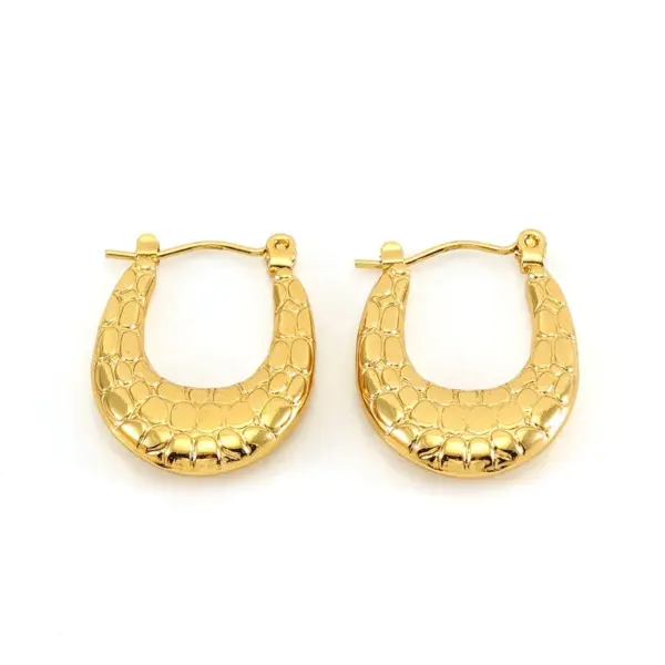 1 Piece Vintage Style U Shape Semicircle Round lishing Plating Stainless Steel Titanium Steel Titanium Steel 18K Gold Plated Ear Studs