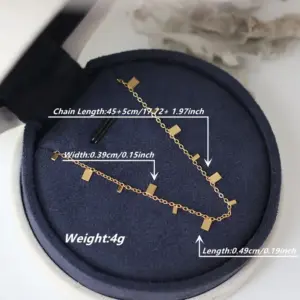Wholesale Real Gold Plated 18K Gold Round Water Droplets Rectangle 304 Stainless Steel Elegant Classic Style Waterproof Non Tarnish 304 Stainless Steel
