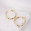 Wholesale Ion Plating (IP) 18K Gold Plated Round Titanium Steel Vintage Style Modern Style Simple Style Waterproof Non Tarnish Hoop Earrings