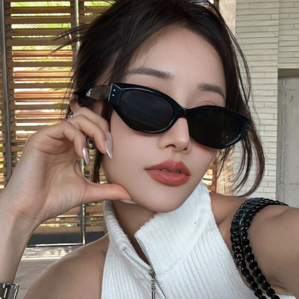 Wholesale Metal rice nail GM sunglasses women exquisite small frame cat eye sunglasses men's UV protection sunglasses