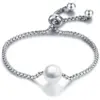 Wholesale New Style Titanium Steel Pearl Adjustable Bracelet