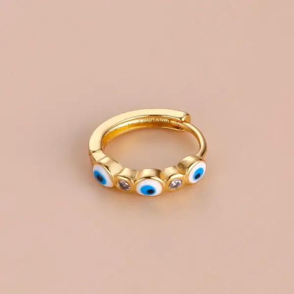 Ear Cartilage Rings & Studs Ethnic Style Devil'S Eye Copper Plating