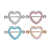 Sexy Heart Stainless Steel Inlay Rhinestones Nipple Ring