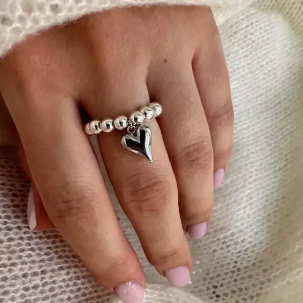 Wholesale Jewelry Classic Style Heart Shape 304 Stainless Steel Plating Rings