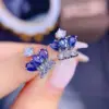 Wholesale Vintage Inlaid Semi-precious Stone Blue Crown Copper Earrings Wholesale