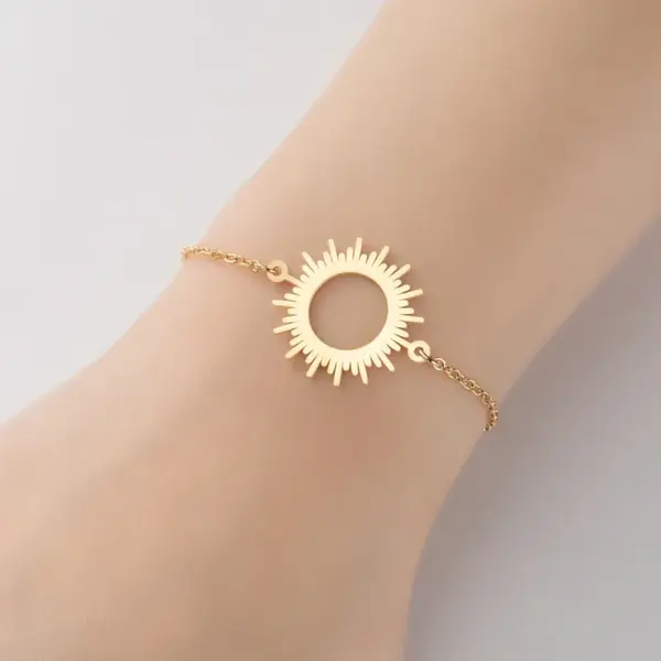 PVD Coated Real Gold Plated Sun 201 Stainless Steel Fashion Waterproof Non Tarnish 201 Stainless Steel Bracelets