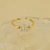 PVD Coated 18K Gold Plated Crown Stainless Steel Elegant Simple Style Waterproof Non Tarnish Open Rings