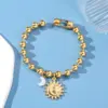 PVD Coated Real Gold Plated 24K 18K Gold Sun Moon 304 Stainless Steel Retro Waterproof Non Tarnish 304 Stainless Steel Bracelets